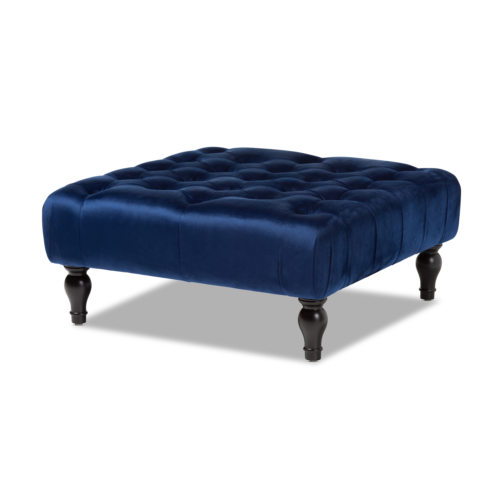 Baxton Studio Keswick Transitional Blue Velvet Fabric Upholstered